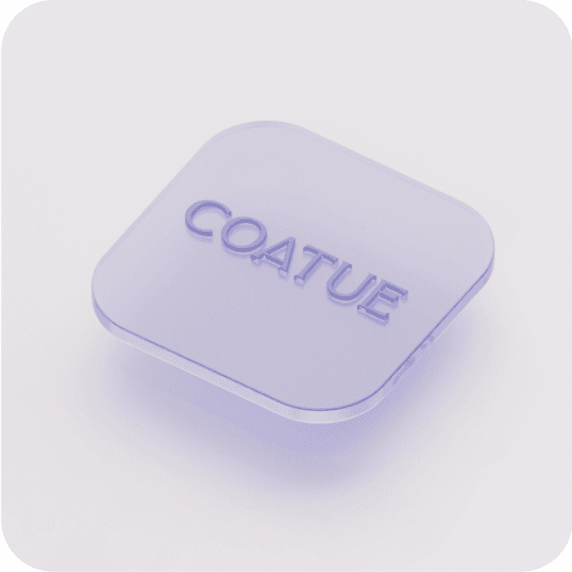 Coatue logo embedded in glass render